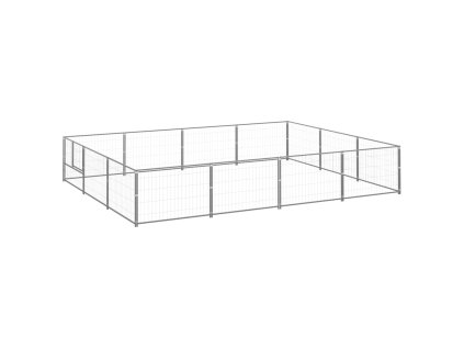 Psí kotec stříbrný 12 m² ocel 3082136