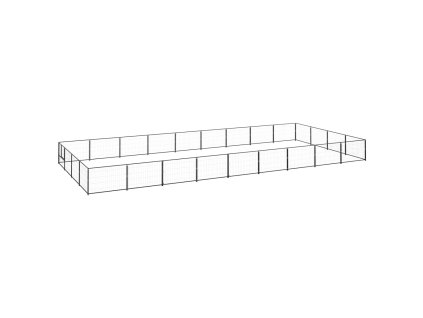 Psí kotec černý 36 m² ocel 3082148