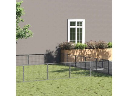 Psí kotec stříbrný 35 m² ocel 3082165