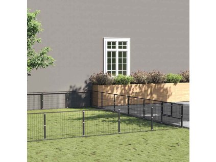 Psí kotec černý 36 m² ocel 3082169