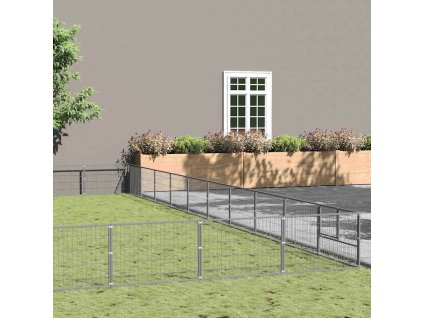 Psí kotec stříbrný 100 m² ocel 3082198