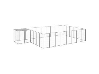 Psí kotec stříbrný 15,73 m² ocel 3082221