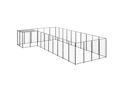 Psí kotec černý 13,31 m² ocel 3082238