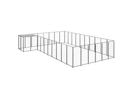 Psí kotec černý 19,36 m² ocel 3082239