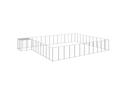 Psí kotec stříbrný 37,51 m² ocel 3082248