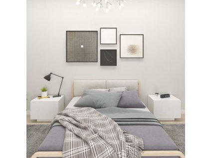 Noční stolek bílý 100 x 35 x 40 cm kompozitní dřevo 3082765