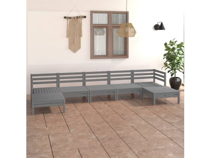 7dílná zahradní sedací souprava šedá masivní borovice 3083346