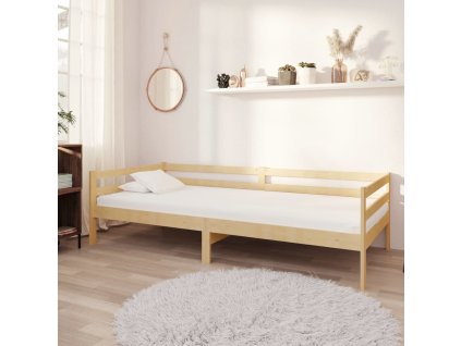 Válenda s matrací 90 x 200 cm masivní borové dřevo 3083564