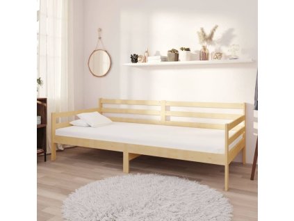 Válenda s matrací 90 x 200 cm masivní borové dřevo 3083589