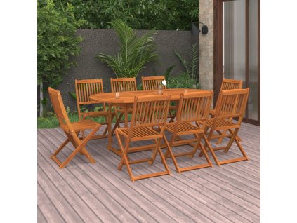9dílný zahradní jídelní set 180x90x75 cm masivní akáciové dřevo 3086973
