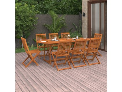 9dílný zahradní jídelní set 220x90x75 cm masivní akáciové dřevo 3086976