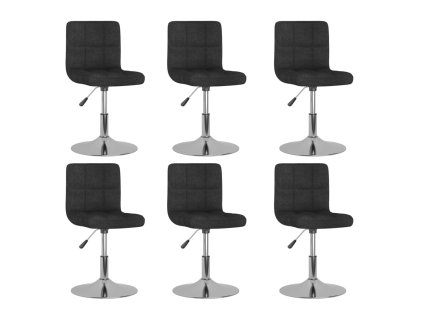 Otočné jídelní židle 6 ks černé textil 3087464