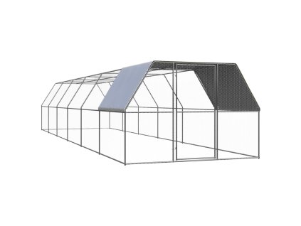Venkovní klec pro kuřata 3 x 12 x 2 m pozinkovaná ocel 3089328