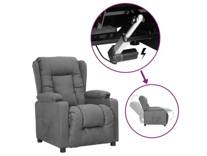 Zvedací křeslo světle šedé textil 3093423