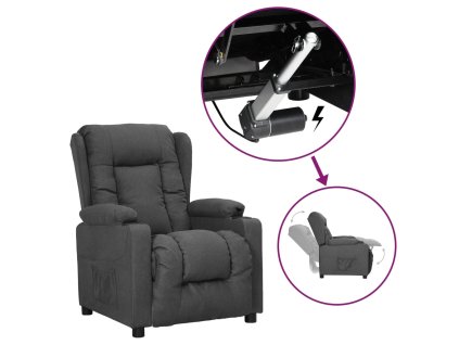 Zvedací křeslo tmavě šedé textil 3093424