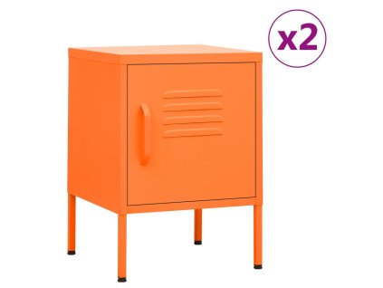 Noční stolky 2 ks oranžová 35 x 35 x 51 cm ocel 3095208