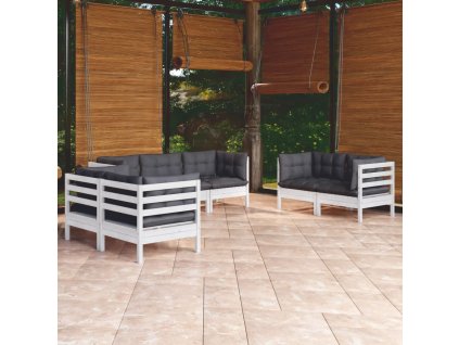 7dílná zahradní sedací souprava s poduškami masivní borovice 3096257