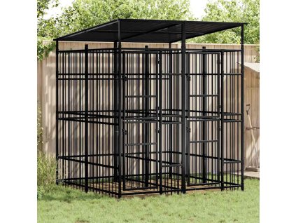 Venkovní psí kotec se střechou ocel 3,69 m² 3097947