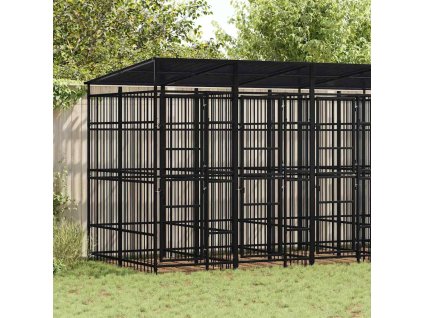 Venkovní psí kotec se střechou ocel 9,22 m² 3097950