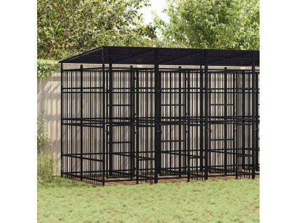 Venkovní psí kotec se střechou ocel 11,06 m² 3097951