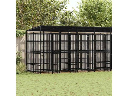 Venkovní psí kotec se střechou ocel 14,75 m² 3097953