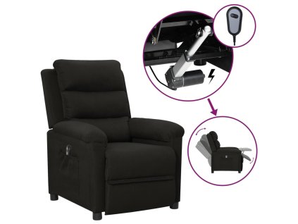 Elektrické polohovací křeslo černé textil 3098965