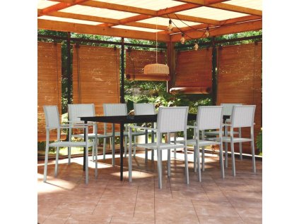 9dílný zahradní jídelní set bílý 3099274