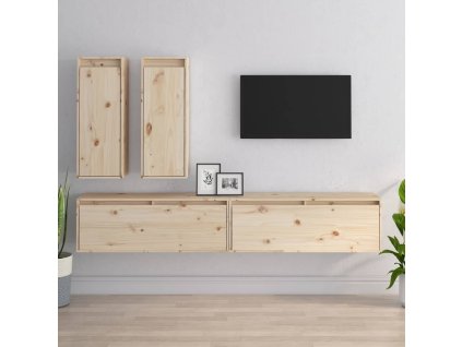 TV skříňky 4 ks masivní borové dřevo 3100179