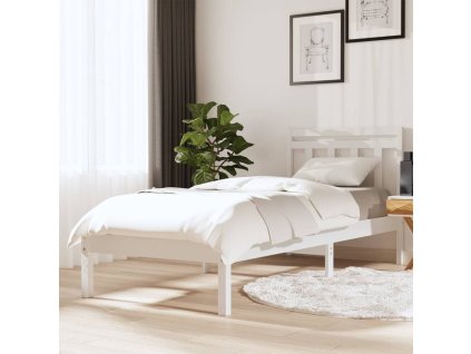 Rám postele bílý 90 x 190 cm Single masivní dřevo 3100555