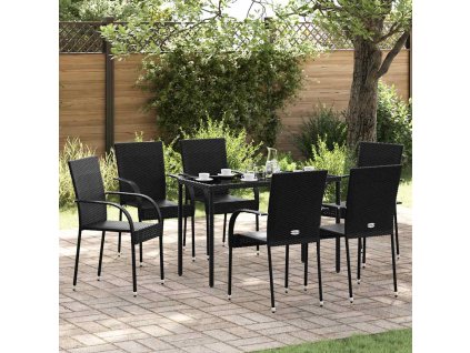 Stohovatelné zahradní židle 6 ks polyratan černé 310087