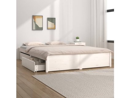 Rám postele se zásuvkami bílý 200 x 200 cm 3103534