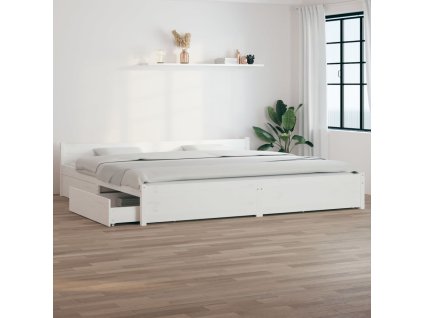 Rám postele se zásuvkami bílý 200 x 200 cm 3103580