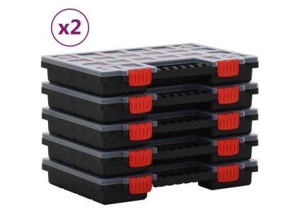 Organizéry na součástky 10 ks 34,5 x 25 x 5 cm polypropylen 3106443