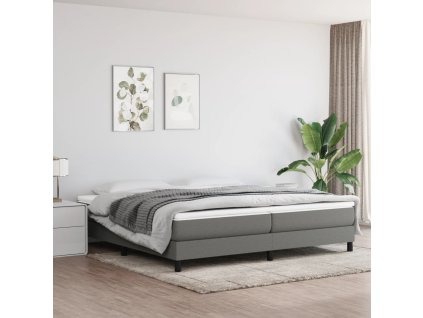 Rám postele bez matrace tmavě šedý 200 x 200 cm textil 3120541