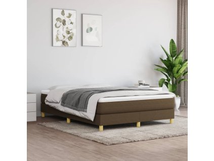 Rám postele bez matrace tmavě hnědý 140 x 190 cm textil 3120609