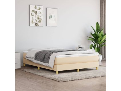 Rám postele bez matrace krémový 140 x 190 cm textil 3120611