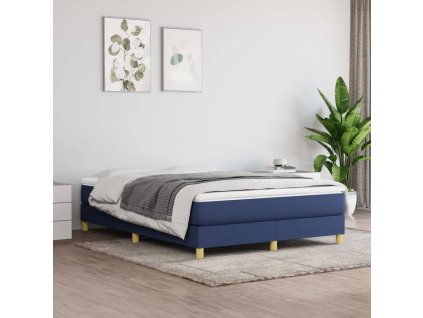 Rám postele bez matrace modrý 140 x 190 cm textil 3120612