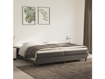 Rám postele bez matrace tmavě šedý 200 x 200 cm samet 3120791