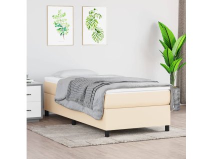 Rám postele bez matrací krémově 80x200 cm textil 3120819