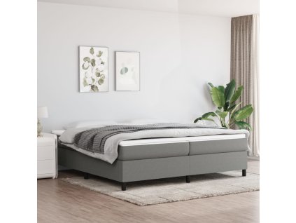 Rám postele bez matrace tmavě šedý 200 x 200 cm textil 3120887