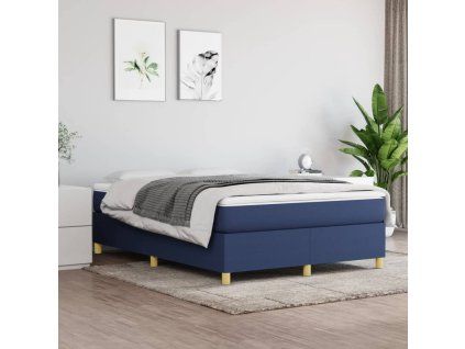 Rám postele s boxspringem modrý 140 x 200 cm textil 3120967