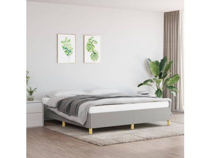Rám postele s boxspringem světle šedý 160 x 200 cm textil 3120969