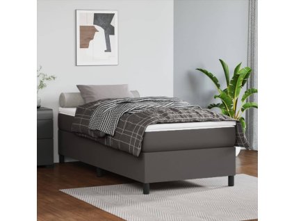 Rám postele šedý 90 x 190 cm umělá kůže 3121021
