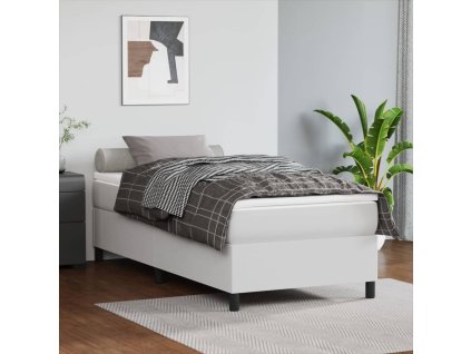 Rám postele bílá 100 x 200 cm umělá kůže 3121030