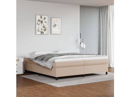 Rám postele s boxspringem cappuccino 200x200 cm umělá kůže 3121070