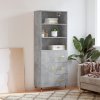 Skříň highboard betonově šedá 69,5x34x180 cm kompozitní dřevo 3189425