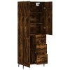 Skříň highboard kouřový dub 69,5 x 34 x 180 cm kompozitní dřevo 3196032