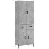 Skříň highboard betonově šedá 69,5x34x180 cm kompozitní dřevo 3198157