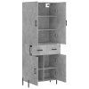 Skříň highboard betonově šedá 69,5x34x180 cm kompozitní dřevo 3198157