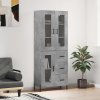 Skříň highboard betonově šedá 69,5x34x180 cm kompozitní dřevo 3198605